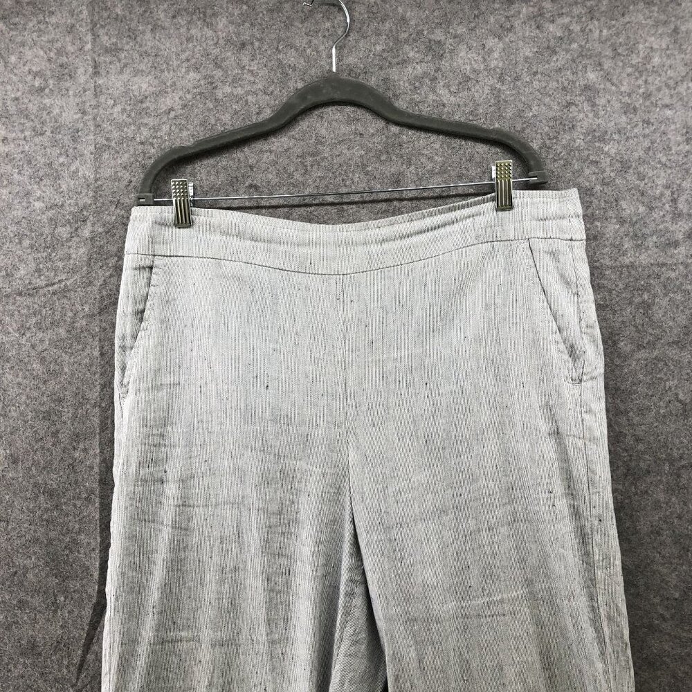 Chico's Linen Blend Pull On Pants Womens Size 14R 2.5R Blue Wide Leg Coastal - Picture 3 of 9
